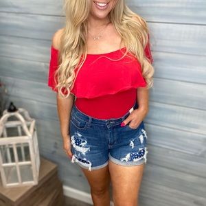 NWT Boutique Judy Blue Star Patch Shorts SALE